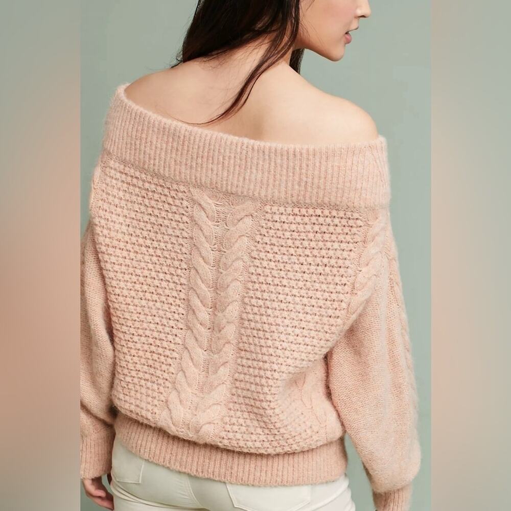 Sleeping on‎ Snow Anthropologie Cable Off Shoulder Sweater XS